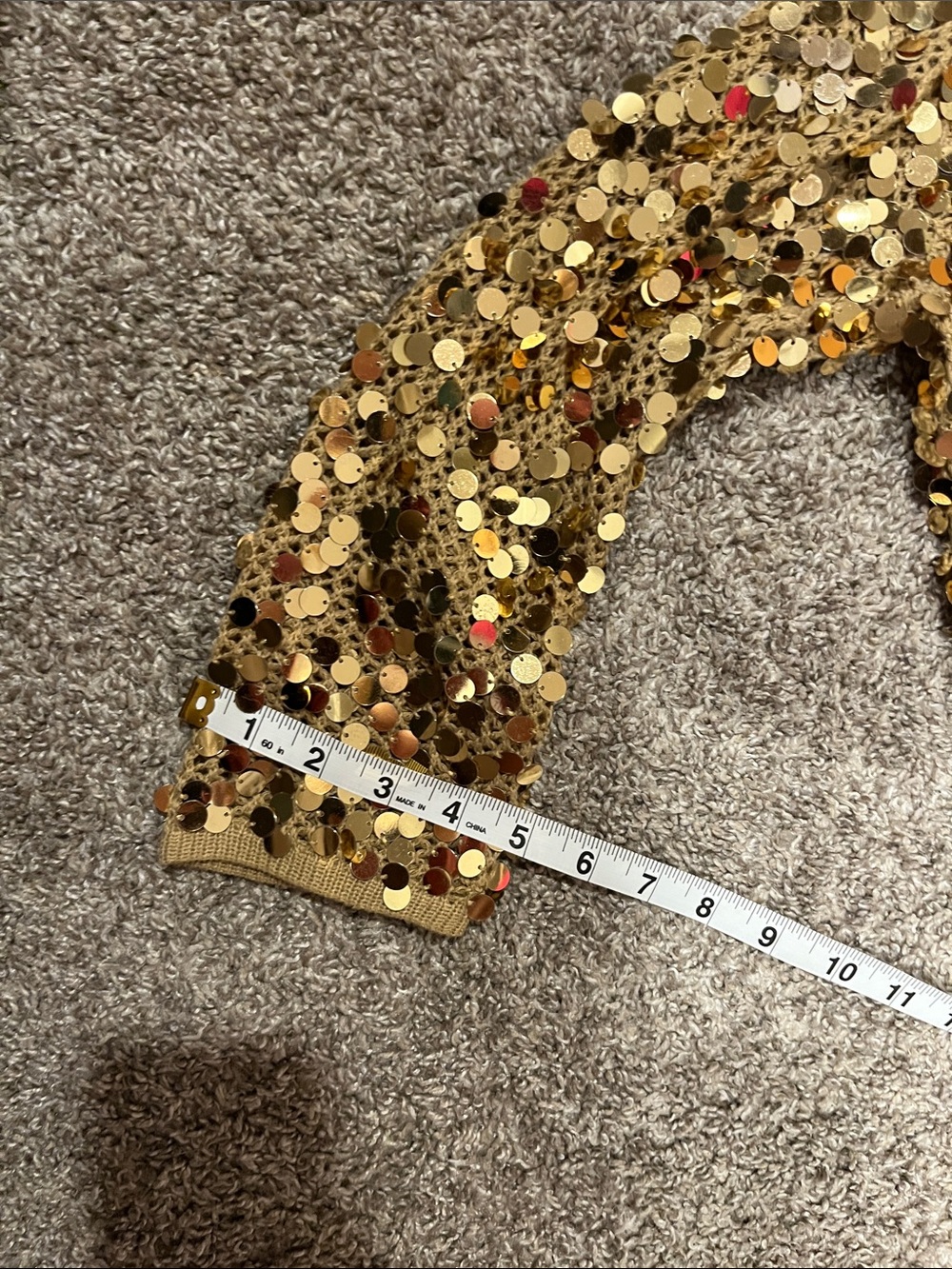 Cejon Accessories Y2K Gold Sequin Shrug Size Small - Picture 8 of 8